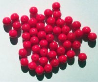 50 8mm Round Opaque Red Glass Beads